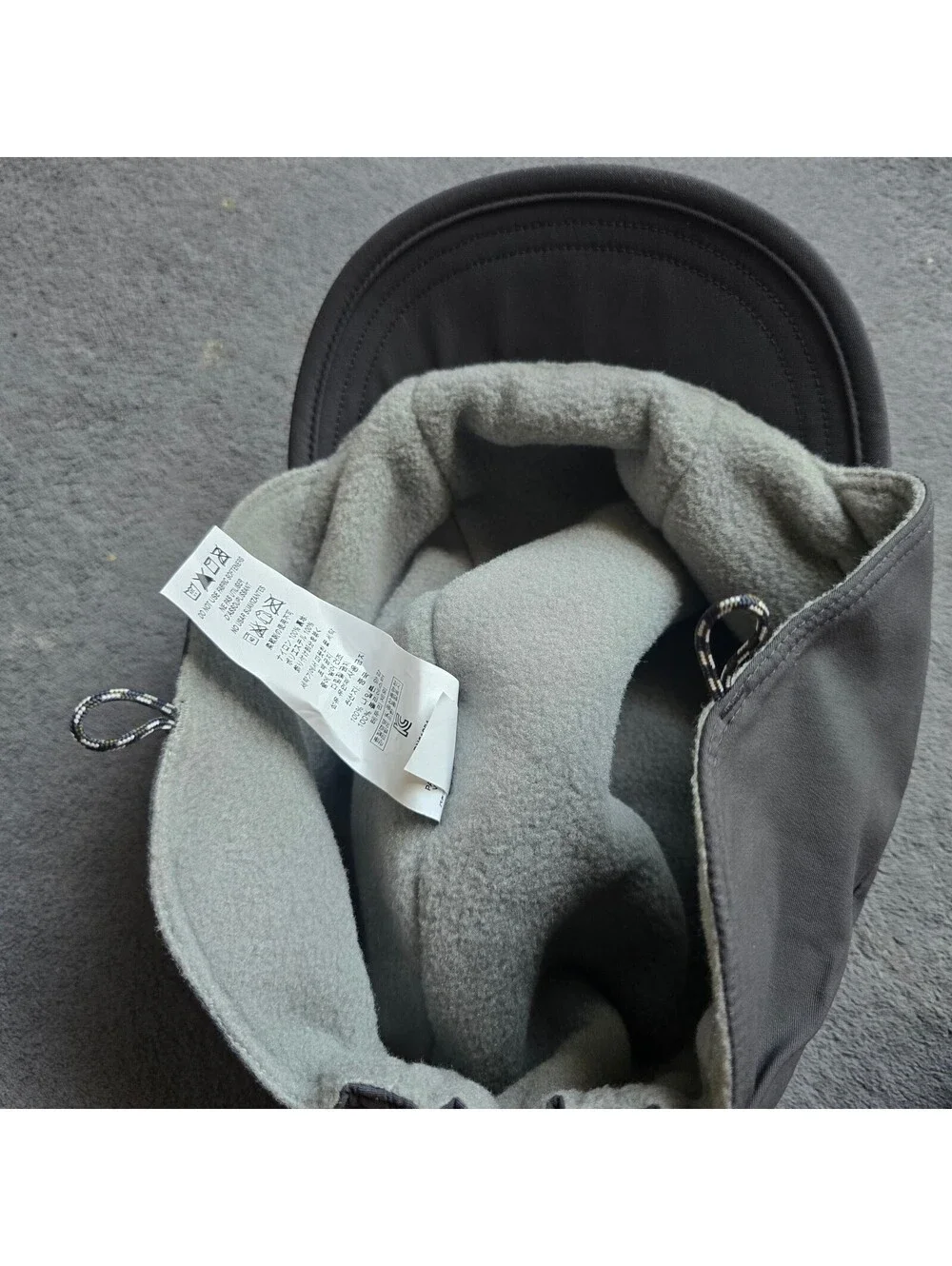 NWT Patagonia Earflap Cap Grey Fleece Lined Winter Hat 5-Panel
